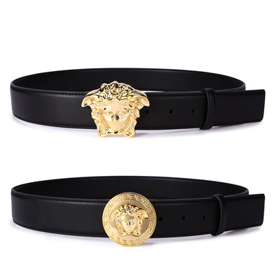 人頭美杜莎皮帶男士腰帶男真皮休閑褲腰帶針扣頭層牛皮平滑扣青年 - 360購物