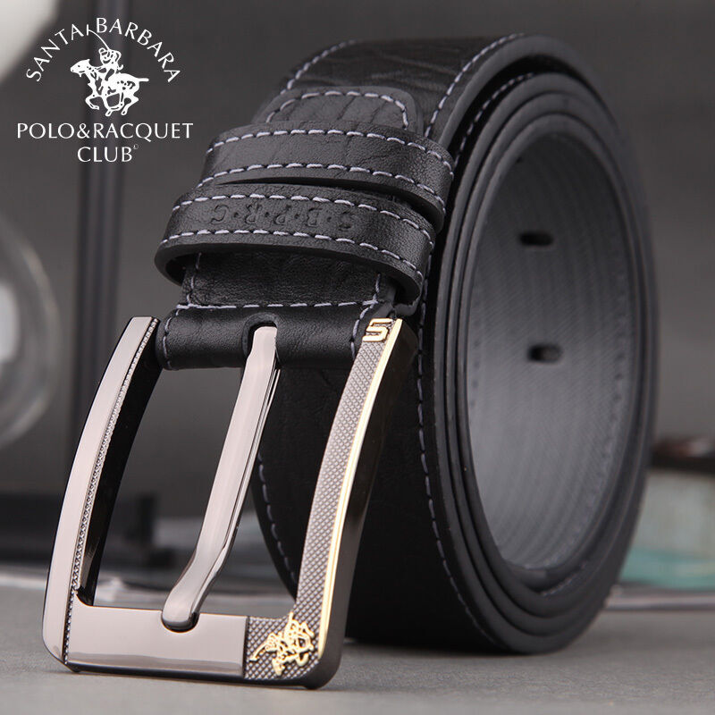 圣大保羅 男士針扣皮帶真皮腰帶商務(wù)休閑頭層牛皮腰帶男款褲帶