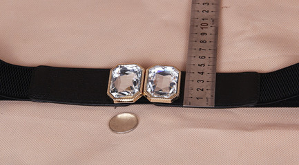 腰封 松緊腰帶 皮帶 鑲玻璃鉆扣腰帶 松緊皮帶 廠家直銷新款