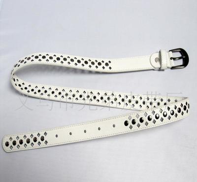 韓版時(shí)尚女式腰帶 百搭個(gè)性鏤空與鑲圓釘設(shè)計(jì)，滿足混批需求